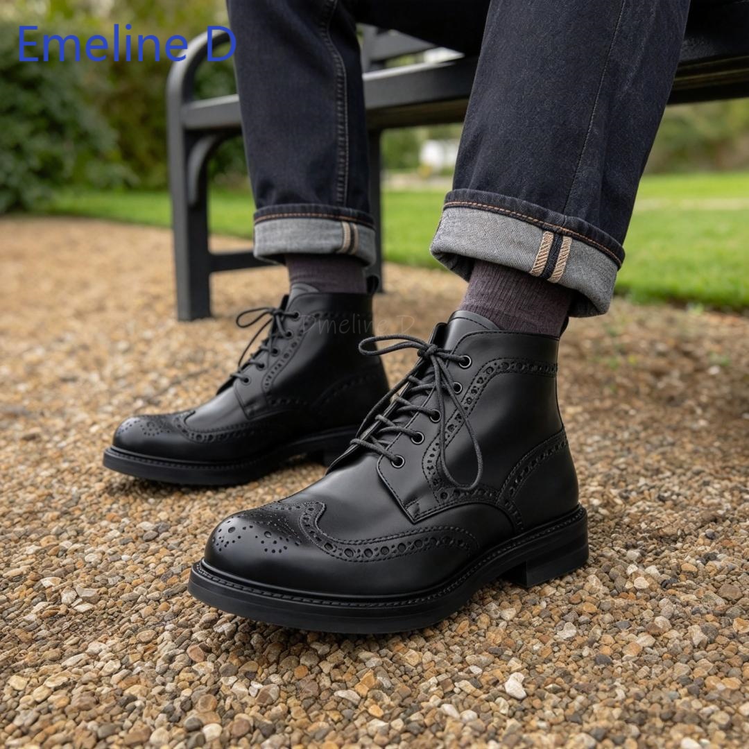 Formal Men Daily Wear Footwear - أحذية رجالية بروغ بطول الكاحل من