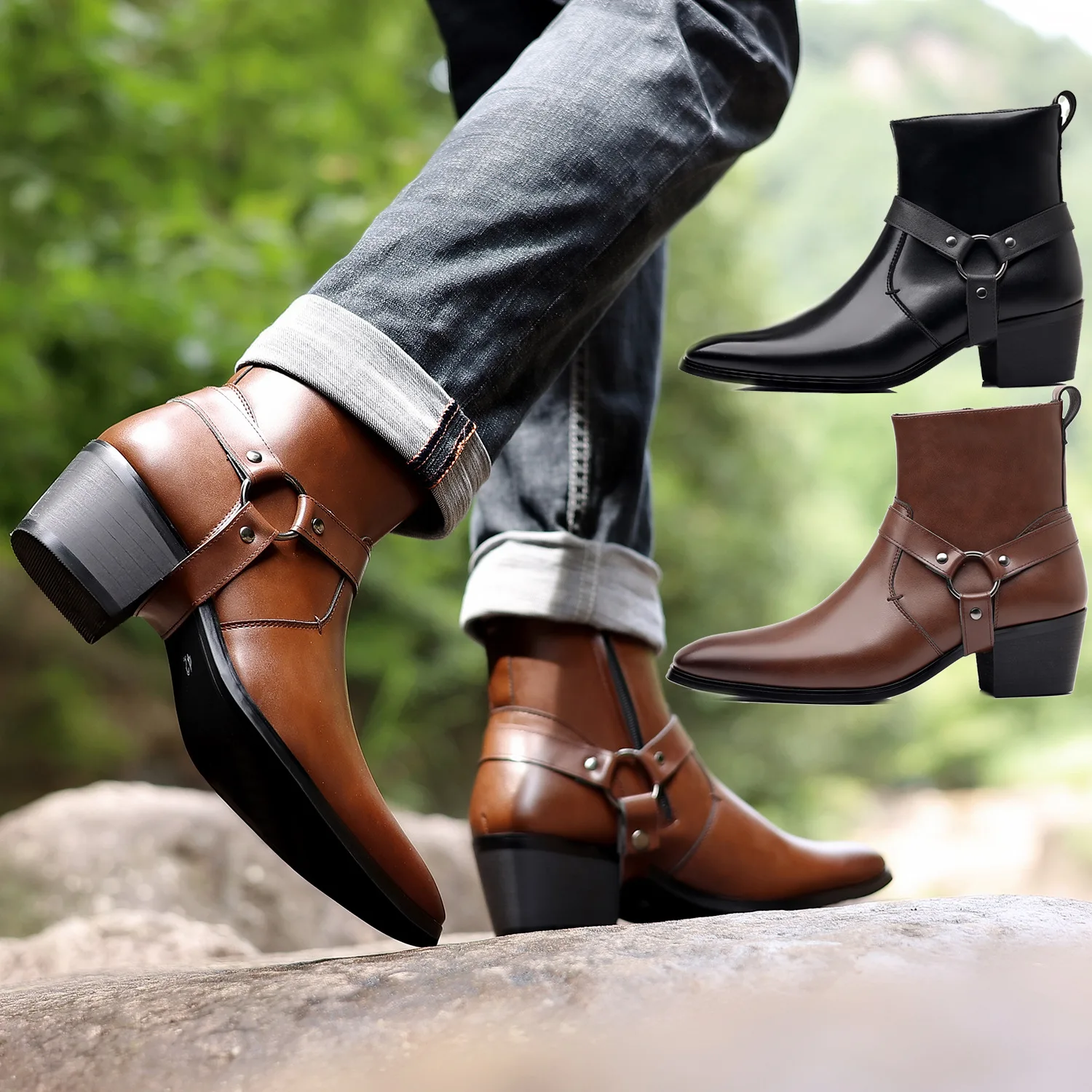 Men Formal Wear With Boots - الكلاسيكية قبعات رعاة البقر الغربية فارس