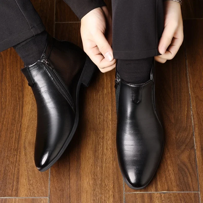 أحذية رجالي فاخرة موضة عالية ا - مراجعة Men Formal Wear With Boots وسعره